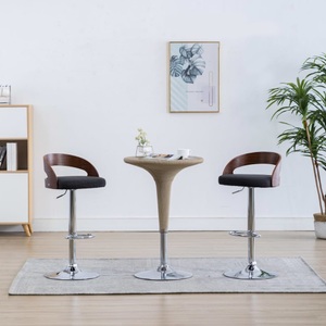vidaXL, vidaXL Barhocker 2 Stk. Dunkelgrau Stoff und Bugholz, vidaXL Barhocker 2 Stk. Dunkelgrau Stoff und Bugholz
