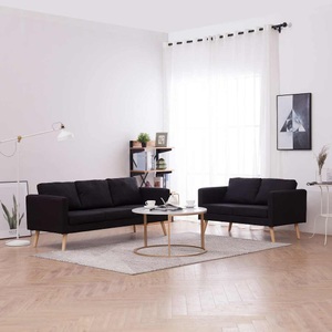 Diverse Hardware, 2-tlg. Sofagarnitur Stoff Schwarz