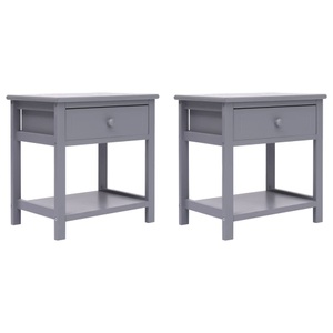 Diverse Hardware, Nachttische 2 Stk. Grau 40x29x42 cm Paulownia Holz, vidaXL Nachttische 2 Stk. Grau 40x29x42 cm Paulownia Holz