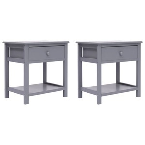Diverse Hardware, Nachttische 2 Stk. Grau 40x29x42 cm Paulownia Holz, vidaXL Nachttische 2 Stk. Grau 40x29x42 cm Paulownia Holz