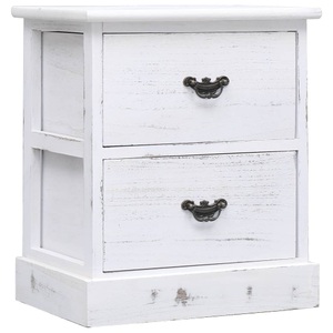 Diverse Hardware, Nachttisch Weiss 38x28x45 cm Paulownia Holz, vidaXL Nachttisch Weiß 38x28x45 cm Paulownia Holz