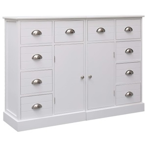 Diverse Hardware, Sideboard mit 10 Schubladen Weiss 113 x 30 x 79 cm Holz, vidaXL Sideboard mit 10 Schubladen Weiß 113x30x79 cm Holz