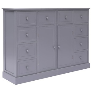 vidaXL, vidaXL Sideboard mit 10 Schubladen Grau 113×30×79 cm Holz