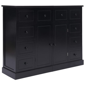Diverse Hardware, Sideboard mit 10 Schubladen Schwarz 113 x 30 x 79 cm Holz