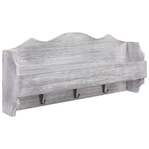 vidaXL, vidaXL Wandgarderobe Grau 50×10×23 cm Holz, 