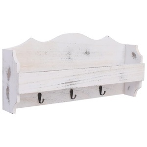vidaXL, vidaXL Wandgarderobe Weiß 50×10×23 cm Holz, vidaXL Wandgarderobe Weiß 50×10×23 cm Holz