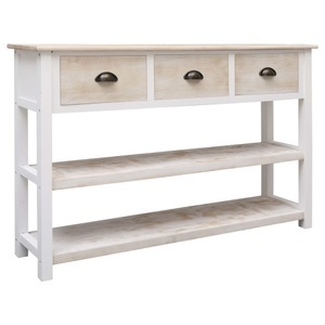 vidaXL, vidaXL Sideboard Natur und Weiß 115x30x76 cm Holz, vidaXL Sideboard Natur und Weiß 115x30x76 cm Holz
