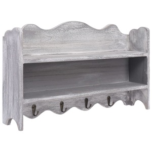 Diverse Hardware, Wandgarderobe Grau 50 x 10 x 30 cm Holz, 