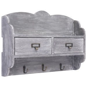 Diverse Hardware, Wandgarderobe Grau 50 x 10 x 34 cm Holz, 