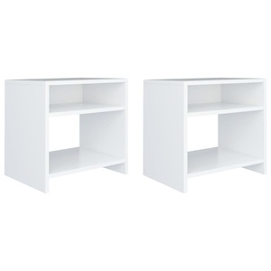 vidaXL, vidaXL Nachttische 2 Stk. Weiß 40×30×40 cm Spanplatte, vidaXL Nachttische 2 Stk. Weiß 40x30x40 cm Holzwerkstoff
