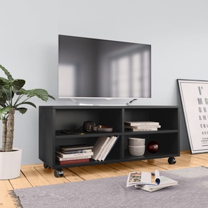 vidaXL, vidaXL TV-Schrank mit Rollen Schwarz 90×35×35 cm Spanplatte, vidaXL TV-Schrank mit Rollen Schwarz 90x35x35 cm Holzwerkstoff
