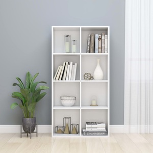 vidaXL, vidaXL Bücherregal/Sideboard Hochglanz-Weiß 66×30×130 cm Spanplatte