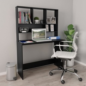 vidaXL, vidaXL Schreibtisch mit Regalen Schwarz 110×45×157 cm Spanplatte, 