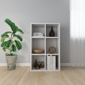 vidaXL, vidaXL Bücherregal/Sideboard Hochglanz-Weiß 66×30×97,8 cm Spanplatte