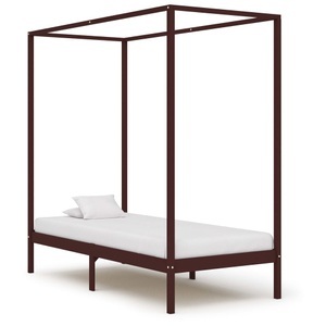 Diverse Hardware, Himmelbett-Gestell Dunkelbraun Massivholz Kiefer 90 x 200 cm, vidaXL Himmelbett-Gestell Dunkelbraun Massivholz Kiefer 90 x 200 cm