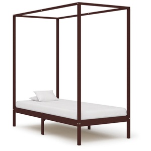 Diverse Hardware, Himmelbett-Gestell Dunkelbraun Massivholz Kiefer 100 x 200 cm, vidaXL Himmelbett-Gestell Dunkelbraun Massivholz Kiefer 100 x 200 cm