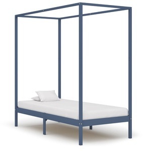 Diverse Hardware, Himmelbett-Gestell Grau Massivholz Kiefer 90 x 200 cm, vidaXL Himmelbett-Gestell Grau Massivholz Kiefer 90 x 200 cm