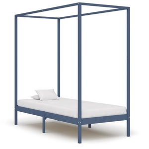 Diverse Hardware, Himmelbett-Gestell Grau Massivholz Kiefer 90 x 200 cm, vidaXL Himmelbett-Gestell Grau Massivholz Kiefer 90 x 200 cm