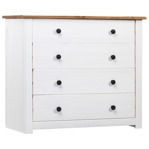 vidaXL, vidaXL Beistellschrank Weiß 80×40×73 cm Panama-Kiefer, vidaXL Beistellschrank Weiß 80×40×73 cm Panama-Kiefer
