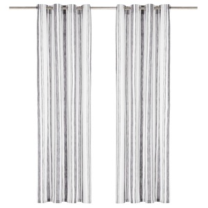 vidaXL, vidaXL Vorhänge mit Metallösen 2 Stk. Baumwolle 140x245cm Anthrazit, 