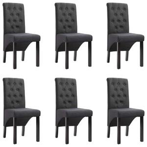 vidaXL, vidaXL Esszimmerstühle 6 Stk. Dunkelgrau Stoff, vidaXL Esszimmerstühle 6 Stk. Dunkelgrau Stoff