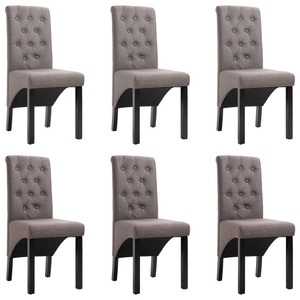 vidaXL, vidaXL Esszimmerstühle 6 Stk. Taupe Stoff, vidaXL Esszimmerstühle 6 Stk. Taupe Stoff