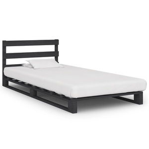 vidaXL, vidaXL Palettenbett Grau Massivholz Kiefer 90×200 cm, 