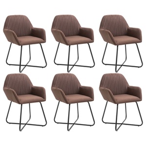 vidaXL, vidaXL Esszimmerstühle 6 Stk. Braun Stoff, VidaXL - Esszimmerstuhl gewebe, One Size, Braun