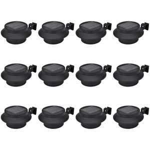 Diverse Hardware, Aussenlampe Solar Zaunlichter 12 Stk. LED Schwarz, vidaXL Solar-Außenleuchten für Zaun 12 Stk. LED Schwarz