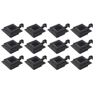 Diverse Hardware, Solar-Aussenleuchten 12 Stk. LED Quadratisch 12 cm Schwarz, vidaXL Solar-Außenleuchten 12 Stk. LED Rechteckig 12 cm Schwarz