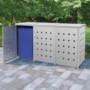 vidaXL, vidaXL Mülltonnenbox für 3 Tonnen 240 L Edelstahl, vidaXL Mülltonnenbox für 3 Tonnen 240 L Edelstahl