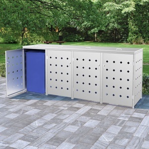 vidaXL, vidaXL Mülltonnenbox für 4 Tonnen 240 L Edelstahl, vidaXL Mülltonnenbox für 4 Tonnen 240 L Edelstahl