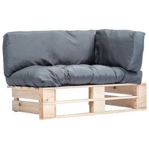 Diverse Hardware, Garten-Palettensofa mit Grauen Kissen Kiefernholz