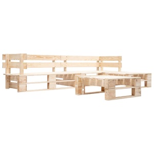 Diverse Hardware, 4-tlg. Garten-Paletten-Sofagarnitur Holz Natur, vidaXL 4-tlg. Garten-Paletten-Sofagarnitur Holz Natur