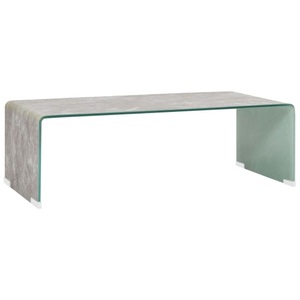 Diverse Hardware, Couchtisch Braun Marmor-Optik 98 x 45 x 31 cm Hartglas, 