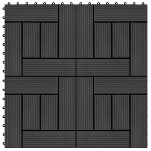 Diverse Hardware, 22 Stk. Terrassenfliesen 30 x 30 cm 2 qm WPC Schwarz, 