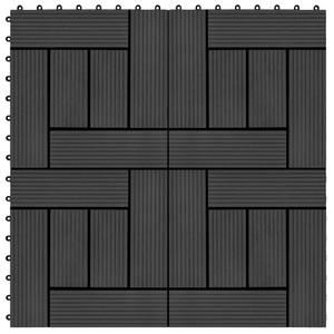 Diverse Hardware, 22 Stk. Terrassenfliesen 30 x 30 cm 2 qm WPC Schwarz, 