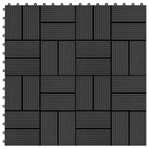Diverse Hardware, 22 Stk. Terrassenfliesen 30 x 30 cm 2 qm WPC Schwarz, vidaXL 22 Stk. Terrassenfliesen 30 x 30 cm 2 qm WPC Schwarz