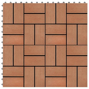 Diverse Hardware, 22 Stk. Terrassenfliesen 30 x 30 cm 2 qm WPC Teakholzfarbe, 