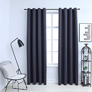 vidaXL, vidaXL Verdunkelungsvorhänge mit Metallösen 2 Stk. Anthrazit 140x175cm, vidaXL Verdunkelungsvorhänge mit Metallösen 2 Stk. Anthrazit 140x175cm
