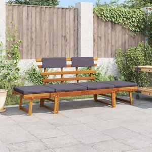 Diverse Hardware, 2-in-1 Gartenliege mit Auflage 190 cm Massivholz Akazie