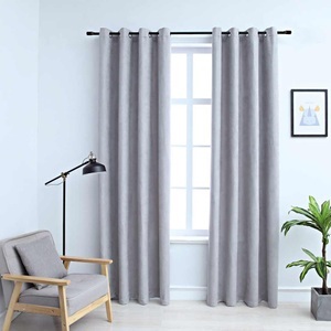 vidaXL, vidaXL Verdunkelungsvorhänge mit Metallösen 2 Stk. Grau 140x225cm, vidaXL Verdunkelungsvorhänge mit Metallösen 2 Stk. Grau 140x225 cm
