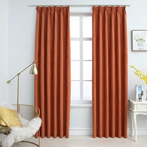 vidaXL, vidaXL Verdunkelungsvorhänge mit Haken 2 Stk. Rostbraun 140x225cm, vidaXL Verdunkelungsvorhänge mit Haken 2 Stk. Rostbraun 140x225 cm