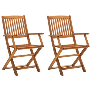 vidaXL, vidaXL Klappbare Gartenstühle 2 Stk. Massivholz Akazie, vidaXL Klappbare Gartenstühle 2 Stk. Massivholz Akazie