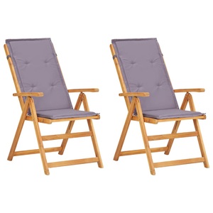 vidaXL Verstellbare Gartenstühle 2 Stk. Braun Massivholz Akazie
