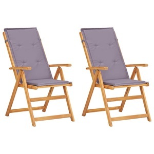 vidaXL, vidaXL Verstellbare Gartenstühle 2 Stk. Braun Massivholz Akazie