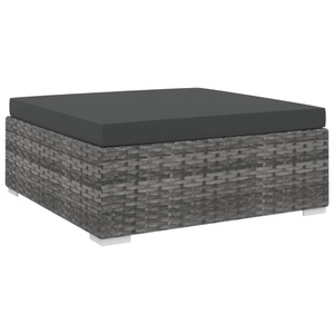 Diverse Hardware, Fusshocker mit Kissen Poly Rattan Grau