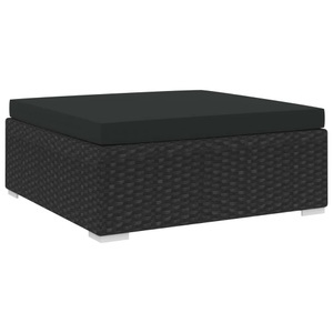 Diverse Hardware, Fusshocker mit Kissen Poly Rattan Schwarz, vidaXL Modular-Fußhocker 1 Stk. mit Kissen Poly-Rattan Schwarz