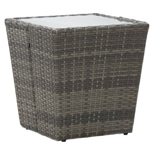 Diverse Hardware, Beistelltisch Grau 41,5x41,5x43 cm Hartglas, vidaXL Beistelltisch Grau 41,5x41,5x43 cm Poly Rattan und Hartglas
