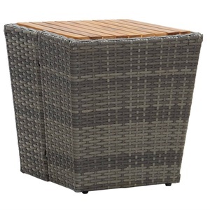 Diverse Hardware, Beistelltisch Grau 41,5x41,5x43 cm Akazie Massivholz, 